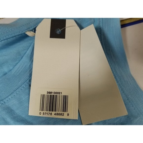 Levi's Womens Top Blue Sleeveless Logo-Print Cotton Cropped Size Large New - Picture 8 of 9